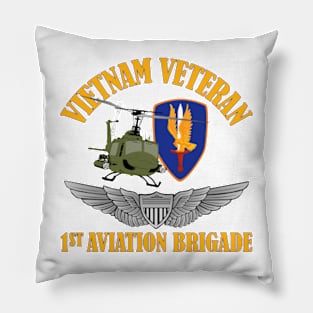 1st Avn Bde Vietnam with Aviator Wings Pillow