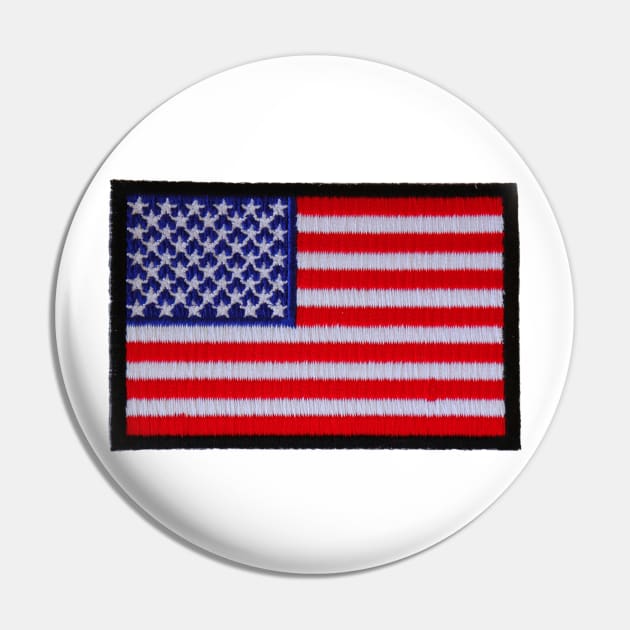 Embroidery American Flag Sticker Pin by anacarminda