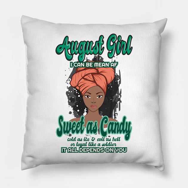 'August Girl African Woman' Awesome Melanin Gift Pillow by ourwackyhome