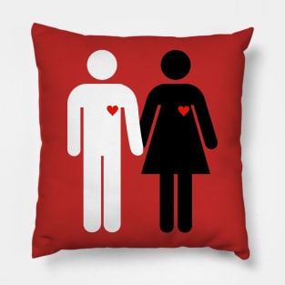 Man and woman black and white Pillow