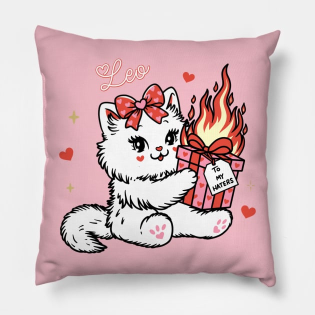 Leo Sassy Valentines Kitty Pillow by moonstruck crystals