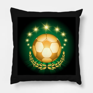 Golden Soccer Ball Pillow