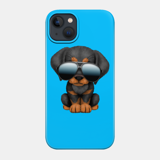 Cute Doberman Puppy Dog Wearing Sunglasses - Puppy - Phone Case