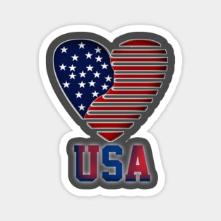 USA heart flag Magnet