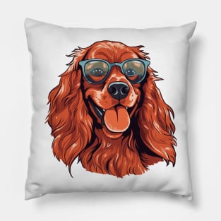 Summer dog in sunglasses, summer Pillow