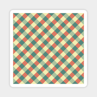 Geometric Checkered Pattern Magnet