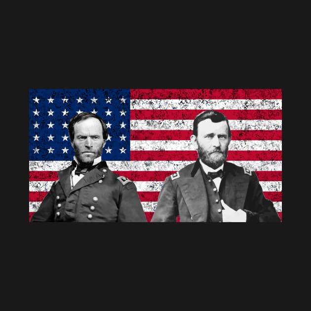 Sherman And Grant - American Flag by warishellstore