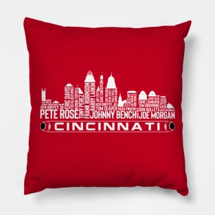 Cincinnati Baseball Team All Time Legends, Cincinnati City Skyline Pillow