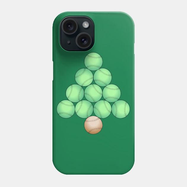 Baseball Christmas Tree Phone Case by Barthol Graphics