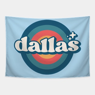 Vintage Dallas Sunset Seal // Retro City Emblem for Dallas, Texas Tapestry