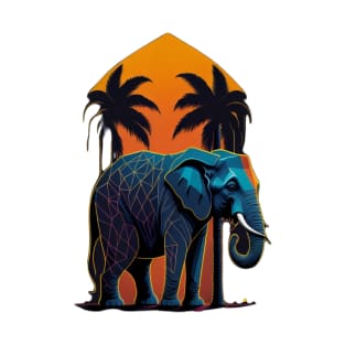 Pop Elephant with Palm Trees T-Shirt