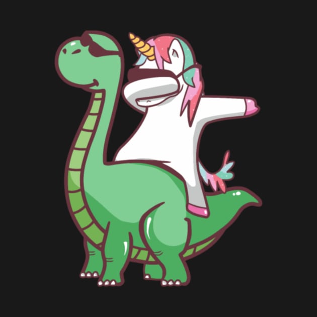 Dabbing Unicorn and Dinosaur by Xizin Gao