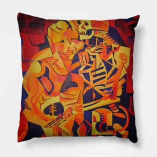 Embracing Death Colorful Geometric Art Pillow