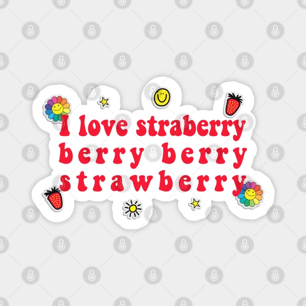 j-hope - hobicore strawberry fake stickers style Magnet by chidees