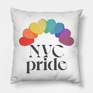 NYC Pride / / Typographic Rainbow Heart Design Pillow