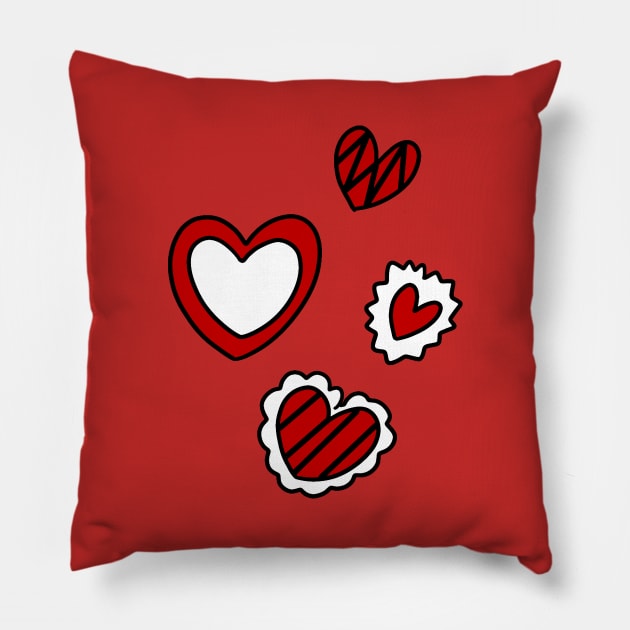 Valentine Hearts Pillow by saradaboru