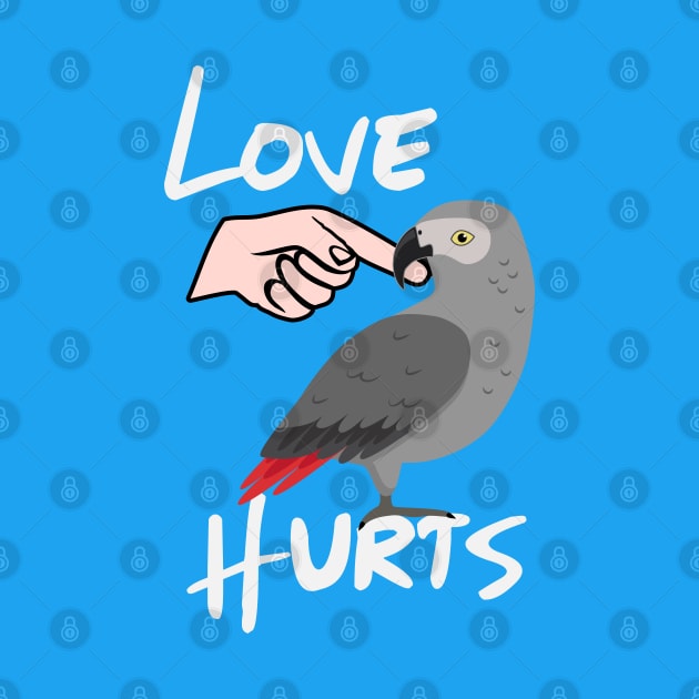 Love Hurts African Grey Parrot Biting Finger by Einstein Parrot