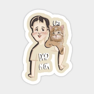 Cat family dad and mom Magnet