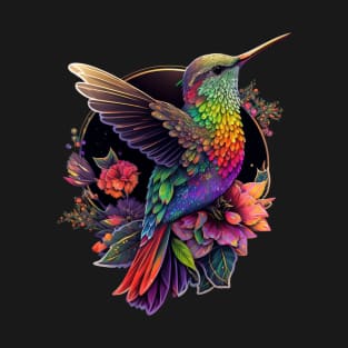 Tropical Hummingbird with Flowers T-Shirt