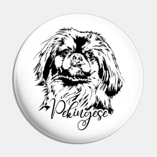 Funny Proud Pekingese dog portrait dog lover Pin