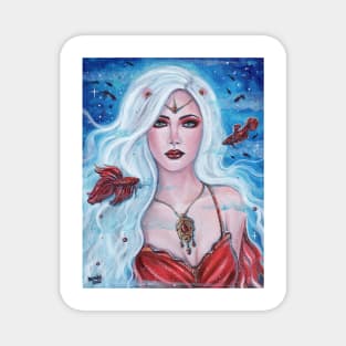 Ivory Scarlett mermaid by Renee Lavoie Magnet