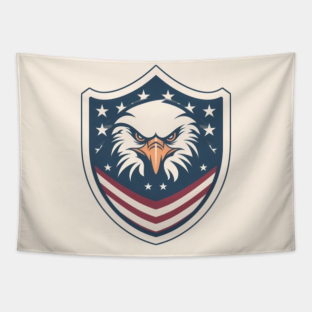 Bald Eagle Independence Day Emblem Tapestry by Czajnikolandia