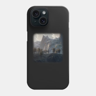 Beautiful mountain landscape in the fog Phone Case