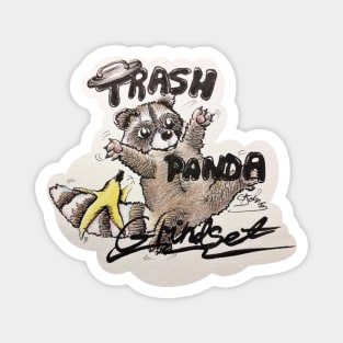 Trash Panda Grindset | Raccoon Drawing Magnet