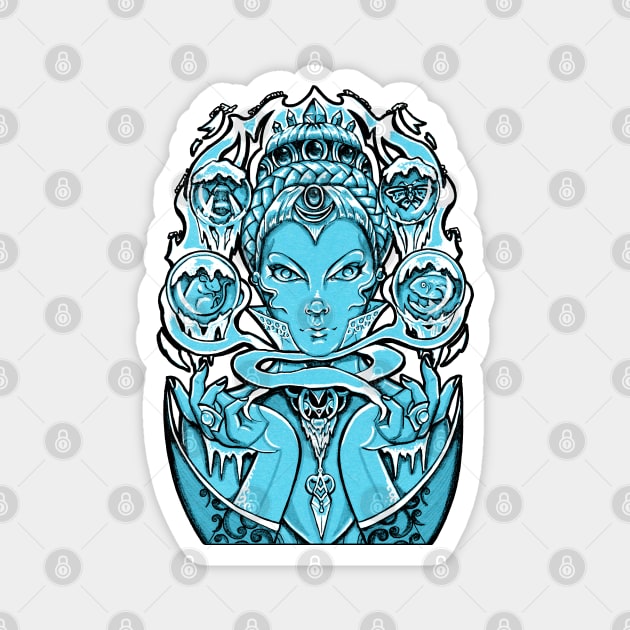 The Snow Queen - Black Outlined Version Magnet by Nat Ewert Art