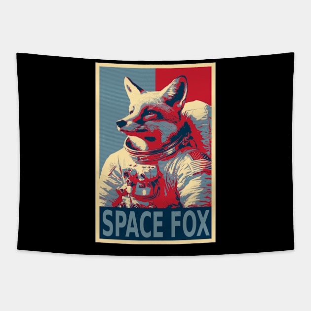 Space Fox Astronaut HOPE Tapestry by DesignArchitect