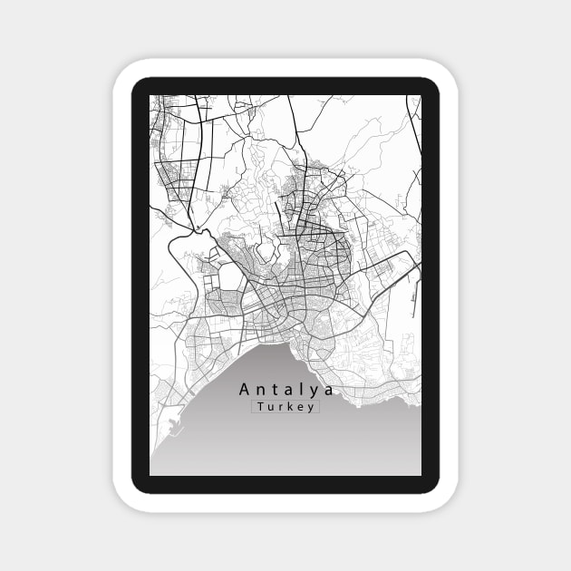 Antalya Turkey City Map Magnet by Robin-Niemczyk