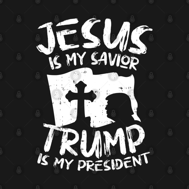 Jesus My Savior Trump President US Flag Cross Christian 2020 by cedricchungerxc