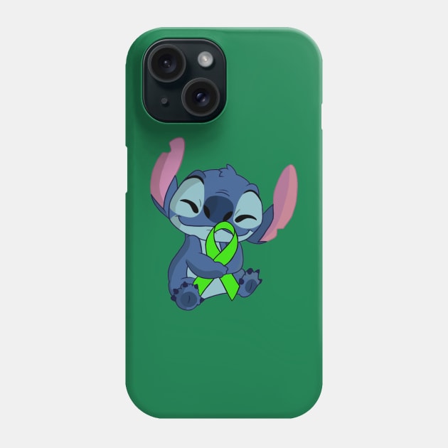 Blue Alien Holding an Awareness Ribbon (Green) Phone Case by CaitlynConnor