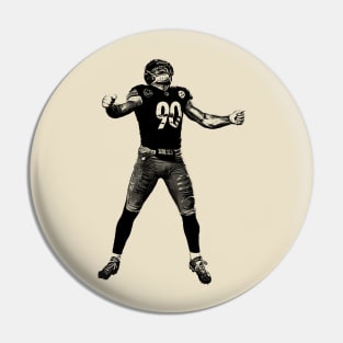 Tj Watt || Vintage Pencil Drawing Pin