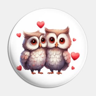 Valentine Owl Couple Pin