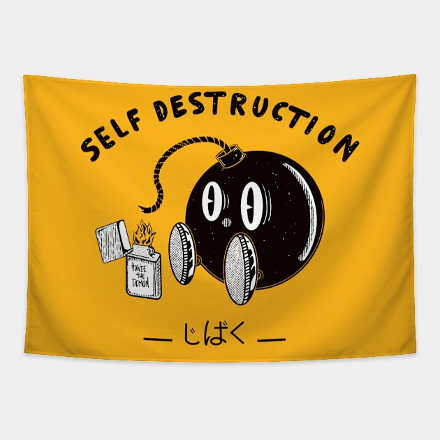 Self Destruction Tapestry by Howie The Demon