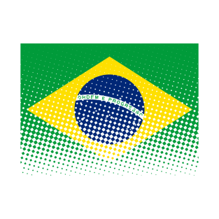 Flag Of Brazil With Halftone Effect T-Shirt