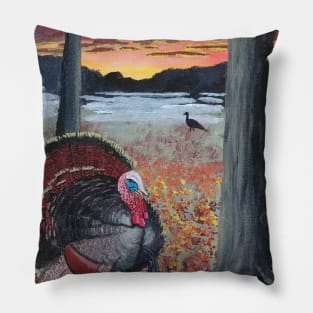 Turkey Strut at Sundown Pillow