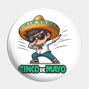 Dabbing BOY Cinco De Mayo Let's Fiesta Mexican Party Pin