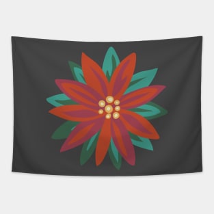 Folk Poinsettia Tapestry