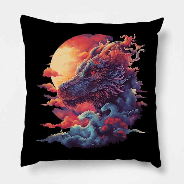 Mythical Dragon Tee Pillow by PixelPusherArt