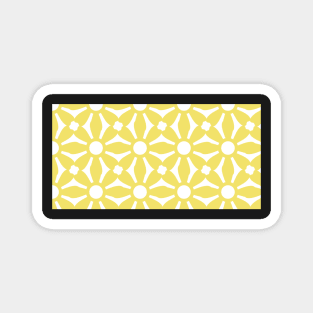 Yellow White Floral Print Magnet