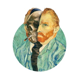 Van Gogh Surreal Head, Van Gogh Skeleton, Skull, Smoking skeleton T-Shirt