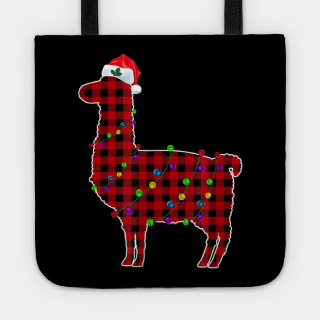 red plaid buffalo llama christmas pajamas family xmas gifts t shirt plaid design