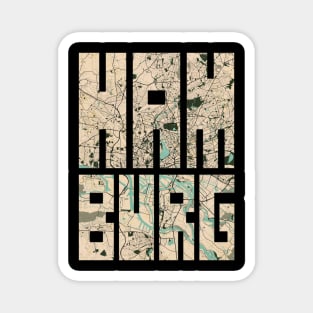 Hamburg, Germany City Map - Vintage Magnet