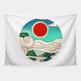 Minhwa: Sunrise (Korean traditional/folk art) Tapestry