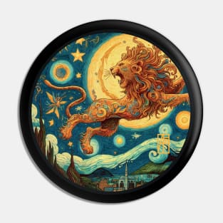 ZODIAC Leo - Astrological LEO - LEO - ZODIAC sign - Van Gogh style - 27 Pin