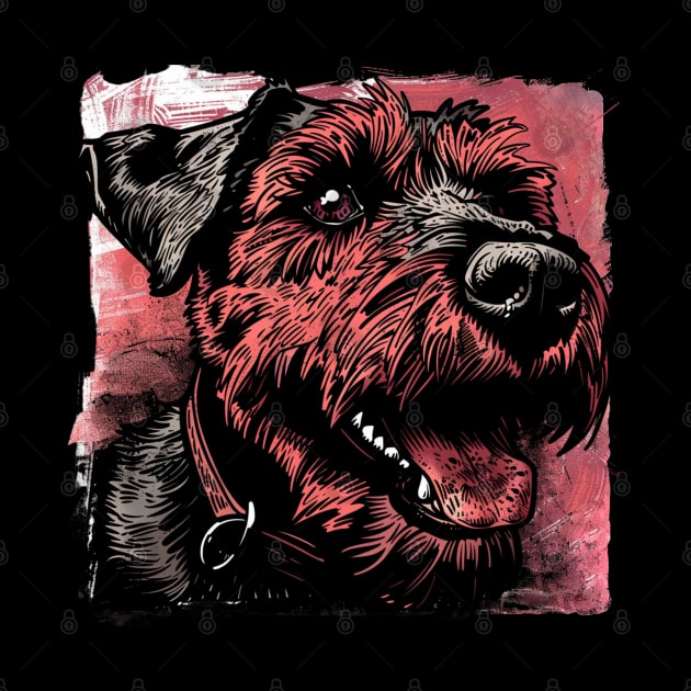 Retro Art Airedale Terrier Dog Lover by June Sixteen