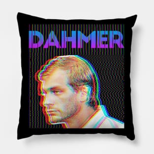 Jeffrey Dahmer ∆∆∆ 90s Styled Glitch Graphic Design Pillow