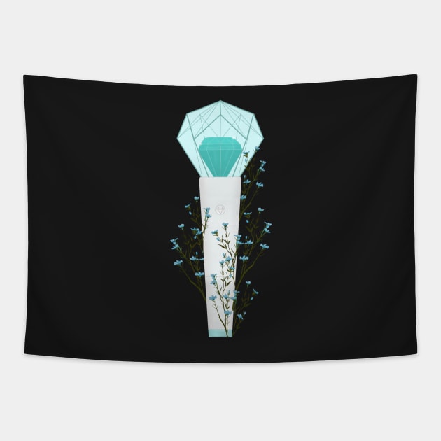 SHineee Floral Lightstick kpop Tapestry by RetroAttic